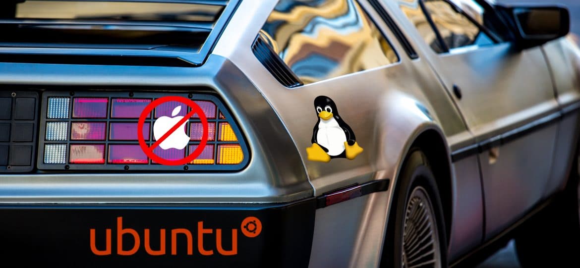 Delorean Mit Ubuntu Schrift