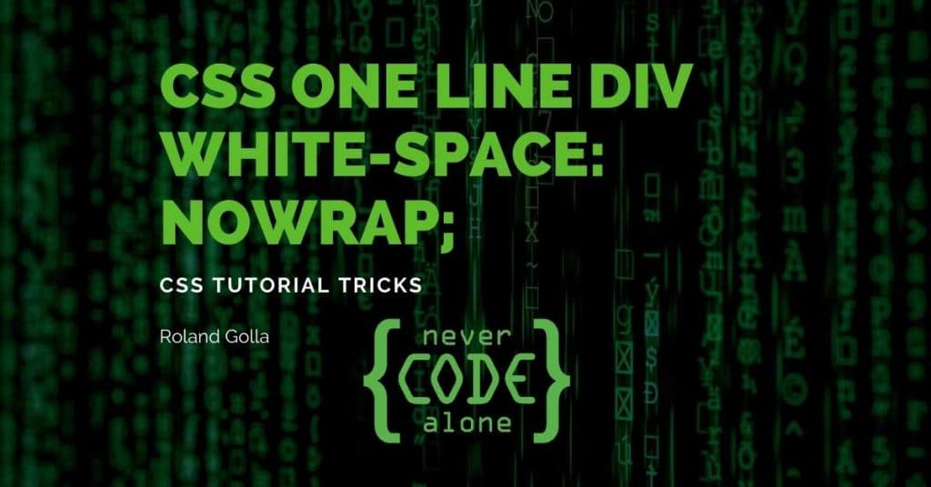 CSS One Line DIV white-space: nowrap;