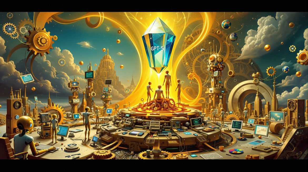 Dalí-Stil: GPT-5 über Agent-Figuren mit Tools, schmelzende KI-Transformation