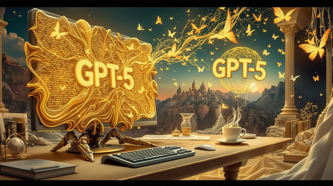 Surrealer Dalí-Stil: Schmelzender Monitor wird zu GPT-5 Coding-Transformation