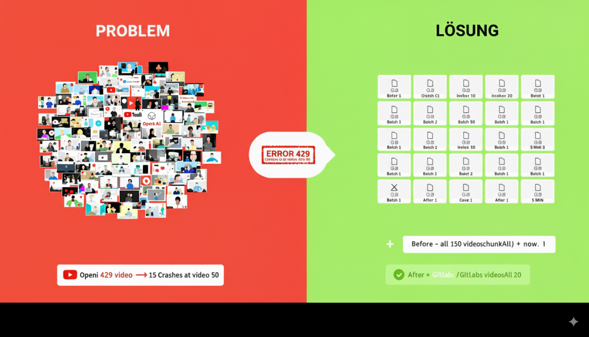 Problem/Lösung: OpenAI Error 429 durch 20er-Batches behoben