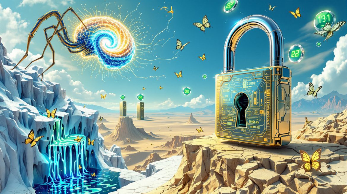 Surreales Dalí-Kunstwerk: KI-Ransomware als schmelzende Computer mit Schloss Surreales Dalí-Kunstwerk: KI-Ransomware als schmelzende Computer mit Schloss