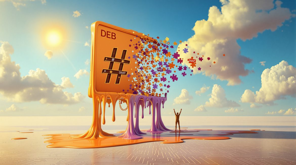 Surreale Darstellung: Slack DEB-Installation befreit von Snap-Session-Problemen