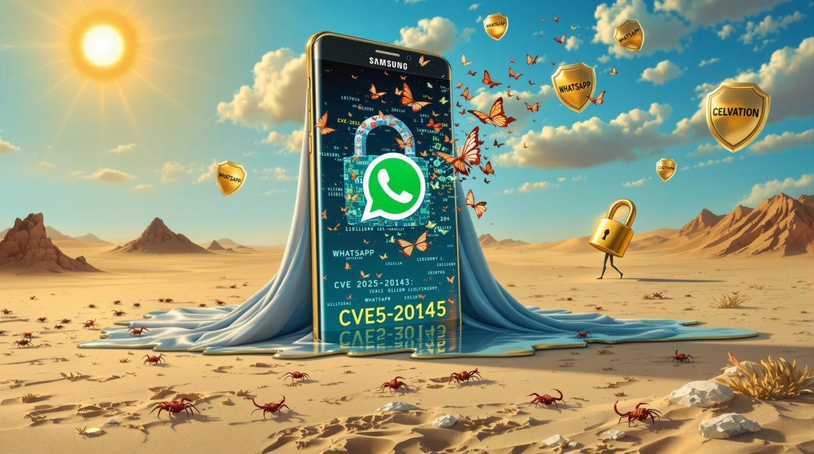 Surreale Darstellung: Schmelzendes Samsung-Handy mit WhatsApp-Sicherheitslücke