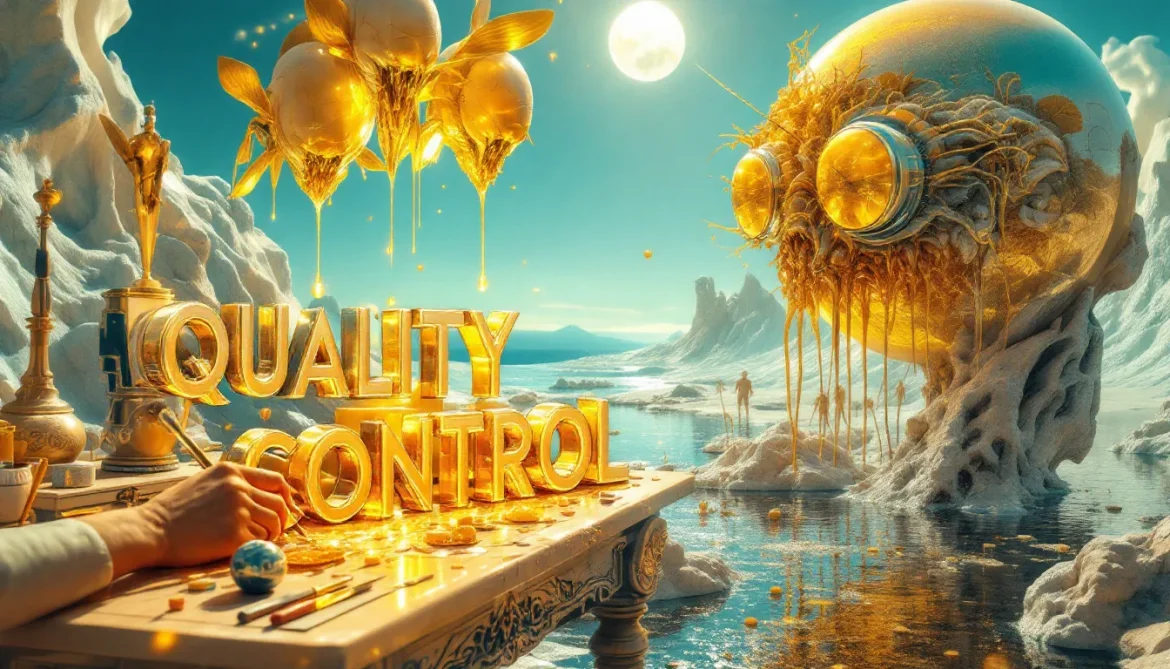 Surreales Bild: Schmelzende Uhr über Testpyramide symbolisiert 90% Zeitgewinn