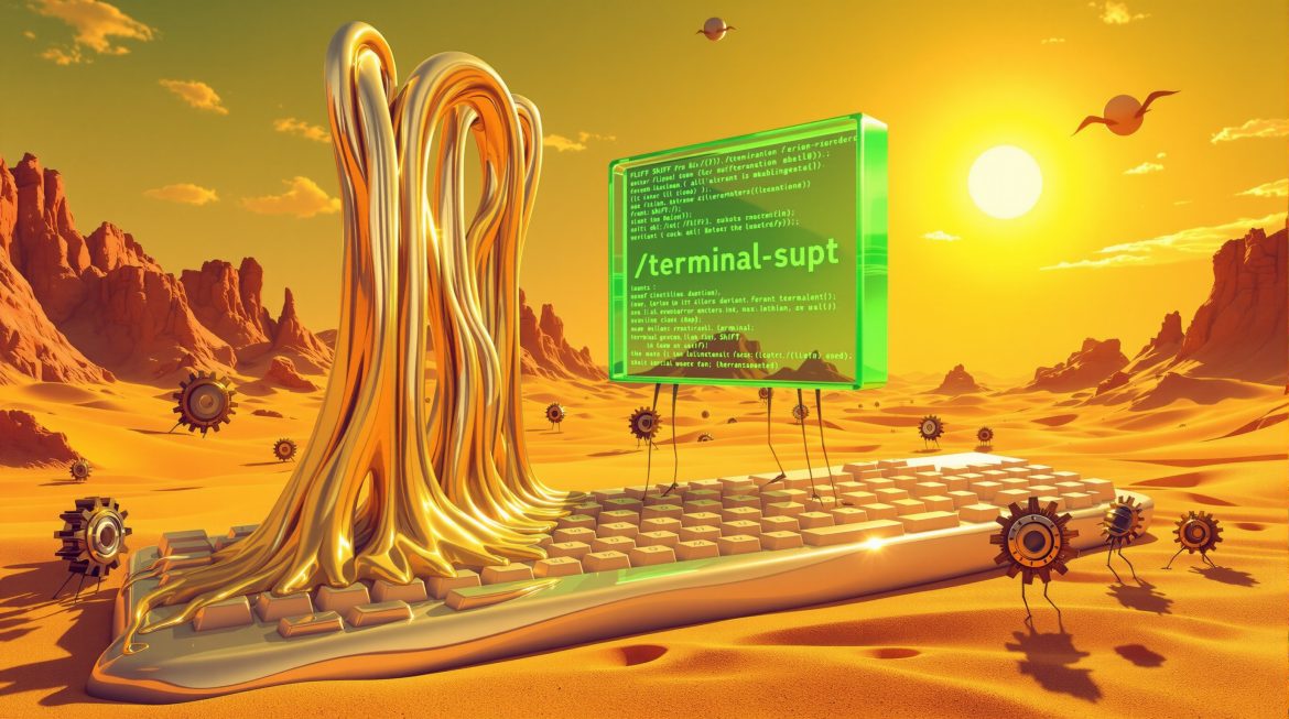 Terminal-Tastatur mit Shift- und Enter-Tasten, /terminal-setup Command sichtbar