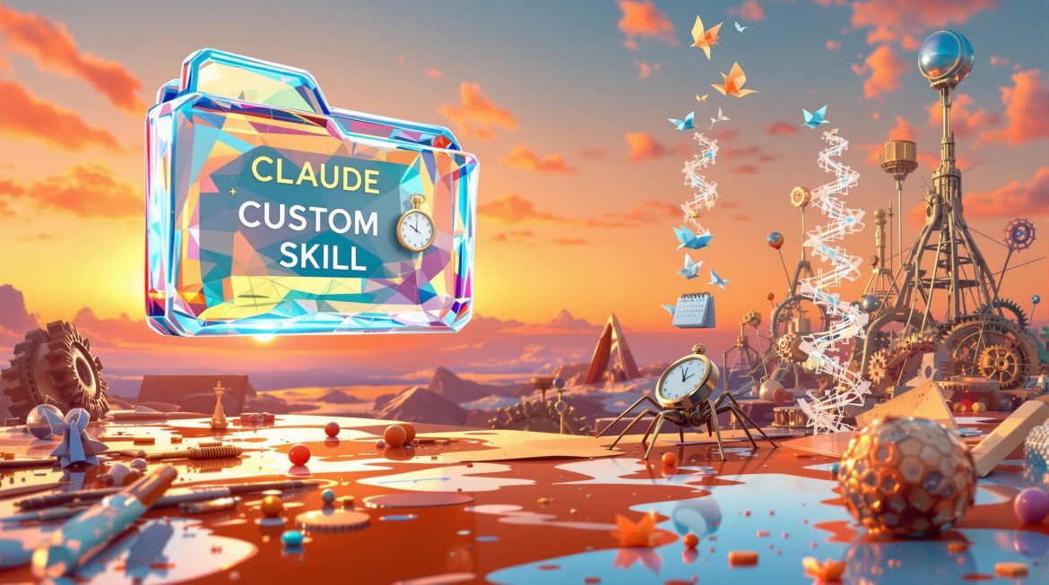 Surreale Darstellung von AI-Workflow-Automatisierung mit Claude Custom SkillsTeilenArtefakteAlles herunterladenBild metadatenDokument · MD Blogpost claude custom skillsDokument · MD Flux image promptDokument · MD Seo metadatenDokument · MD ProjektinhaltBlog PostVon dir erstelltFüge PDFs, Dokumente oder andere Texte hinzu, um sie in diesem Projekt als Referenz zu verwenden.