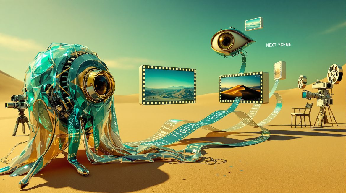 Surreale Darstellung von KI-Bildsequenzen mit fließenden Übergängen im Dalí-Stil