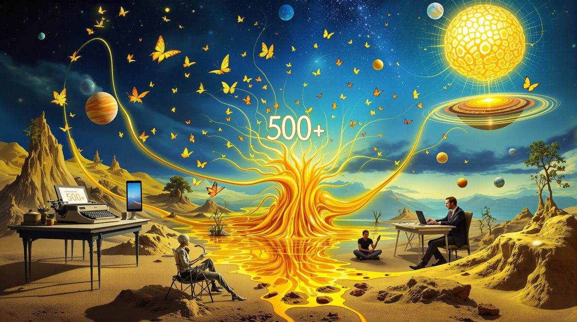 Surrealistische Darstellung: Workflow-Automation verwandelt Content-Management