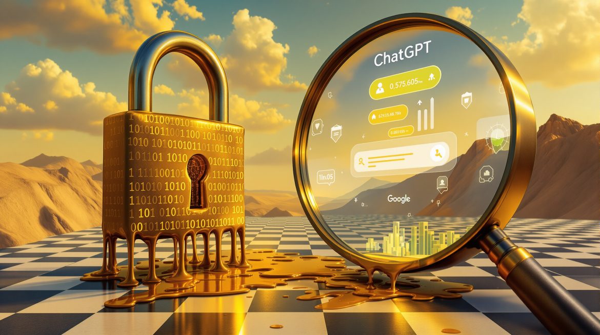 Schmelzendes Vorhängeschloss symbolisiert ChatGPT Privacy-Leak in Search Console