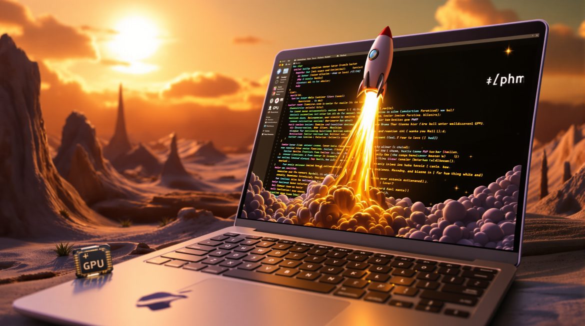 Kitty Terminal vim PHP Mac GPU Performance - Surrealistisches Konzeptbild im Dalí-Stil