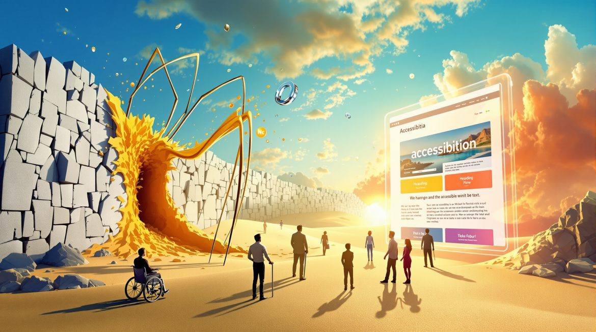 Dalí-Bild: Schmelzender Bildschirm, bröckelnde Barrieren werden zu barrierefreiem Web