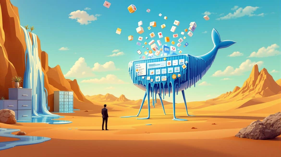 Surreale Darstellung: Docker-Container verwandelt sich in CRM-Dashboard-InterfaceTeilenArtefakteAlles herunterladenEspocrm image seo a11yDokument · MD Espocrm seo metadataDokument · MD Espocrm flux pro image promptDokument · MD Espocrm docker blog postDokument · MD ProjektinhaltBlog PostVon dir erstelltFüge PDFs, Dokumente oder andere Texte hinzu, um sie in diesem Projekt als Referenz zu verwenden.