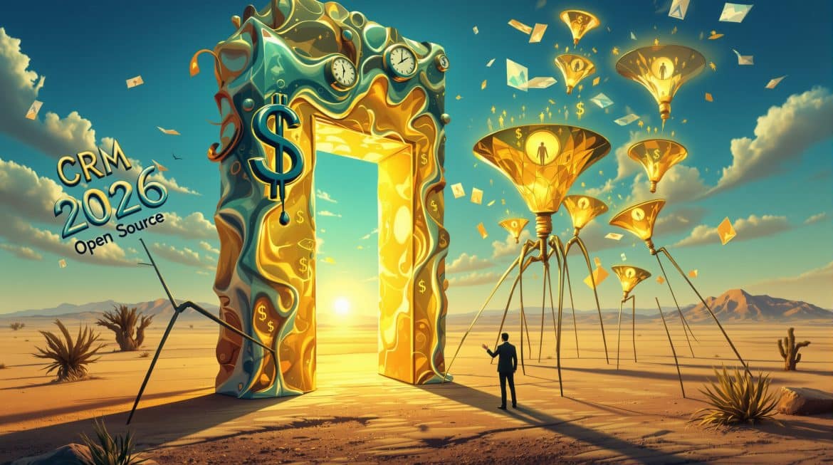 Surreales Bild: Schmelzendes Preisschild wird zu offener CRM-Datenbank im LichtTeilenArtefakteAlles herunterladenBlog post open source crm 2026Dokument · MD Blog post open source crmDokument · MD Flux image promptDokument · MD Image promptDokument · MD Seo metadataDokument · MD Seo metadatenDokument · MD ProjektinhaltBlog PostVon dir erstelltFüge PDFs, Dokumente oder andere Texte hinzu, um sie in diesem Projekt als Referenz zu verwenden.