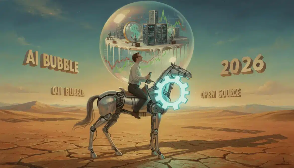 Surreale KI-Blase schwebt über Centaur-Developer mit Open-Source-Schild im Dalí-StilTeilenArtefakteAlles herunterladenBild metadatenDokument · MD Flux pro image promptDokument · MD Blog postDokument · MD Seo metadatenDokument · MD ProjektinhaltBlog PostVon dir erstelltFüge PDFs, Dokumente oder andere Texte hinzu, um sie in diesem Projekt als Referenz zu verwenden.