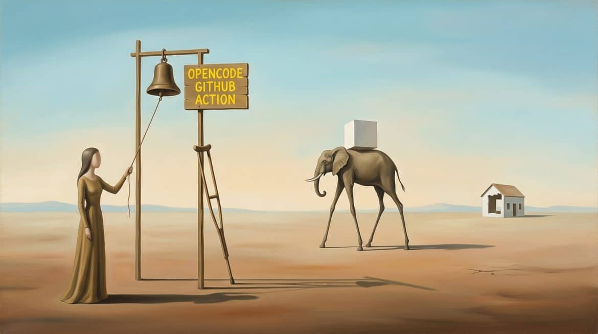 Ockerfarbene Dalí-Wüste, Frau läutet Glocke, Elefant trägt Baustein
